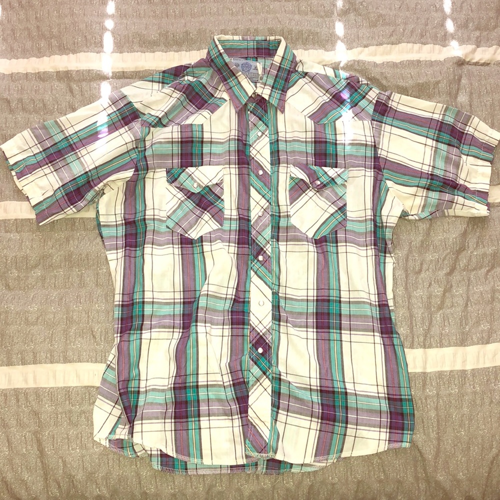 Vintage American Hero Western Wear Shirt Mens Lg